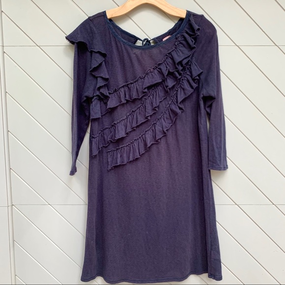 Juicy Couture Navy Asymmetrical Ruffle Dress - Picture 1 of 3